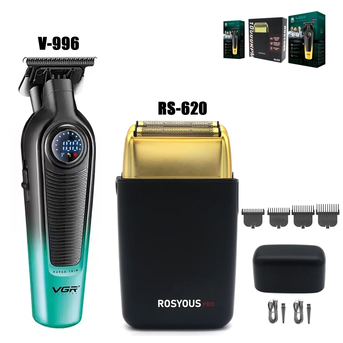 VGR V-196 V-996 Professional Barber Cutting Machines Kit