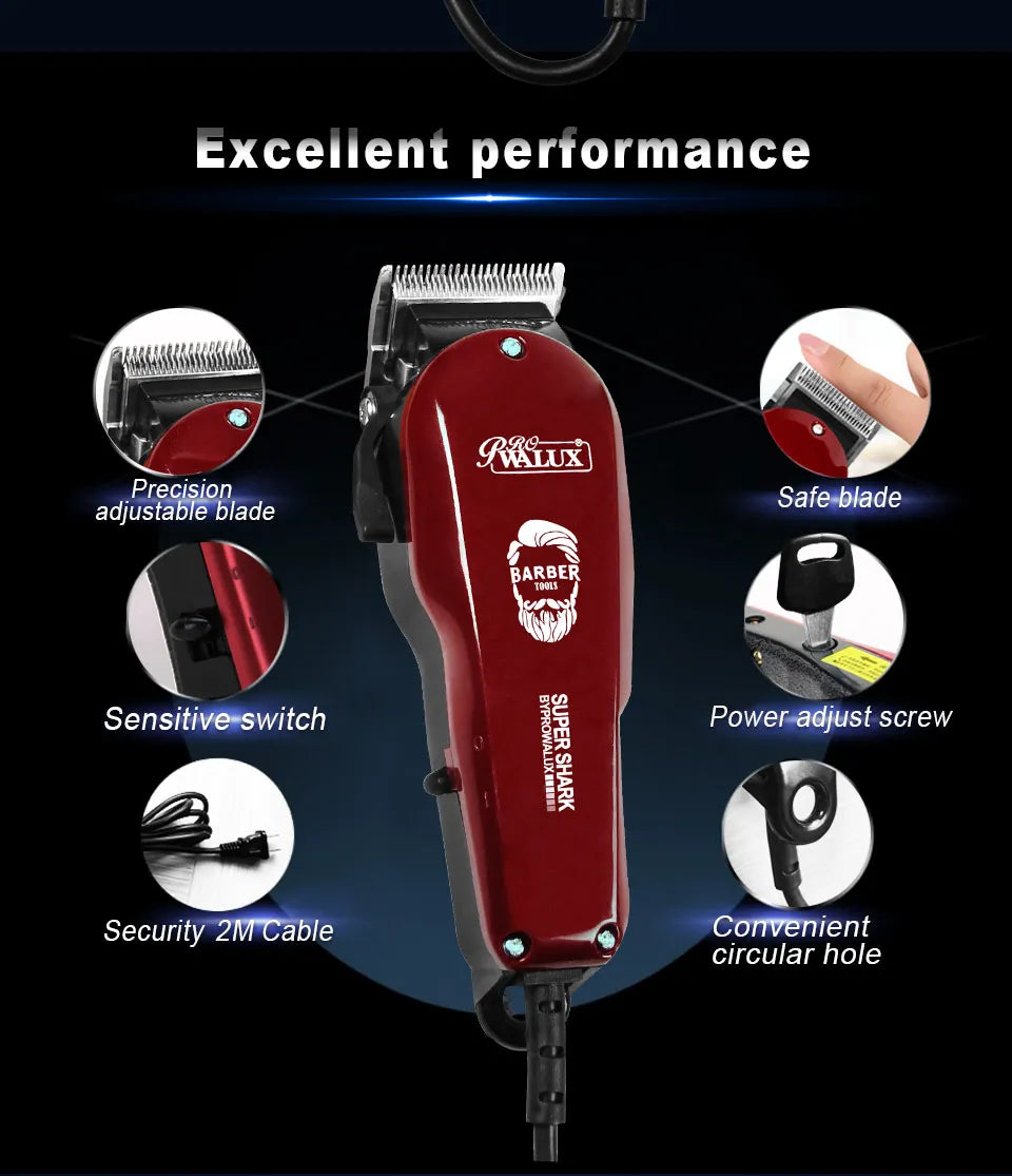 WALUX Professional AC220-240V Hair Clipper 10W Powerful Hair Trimmer