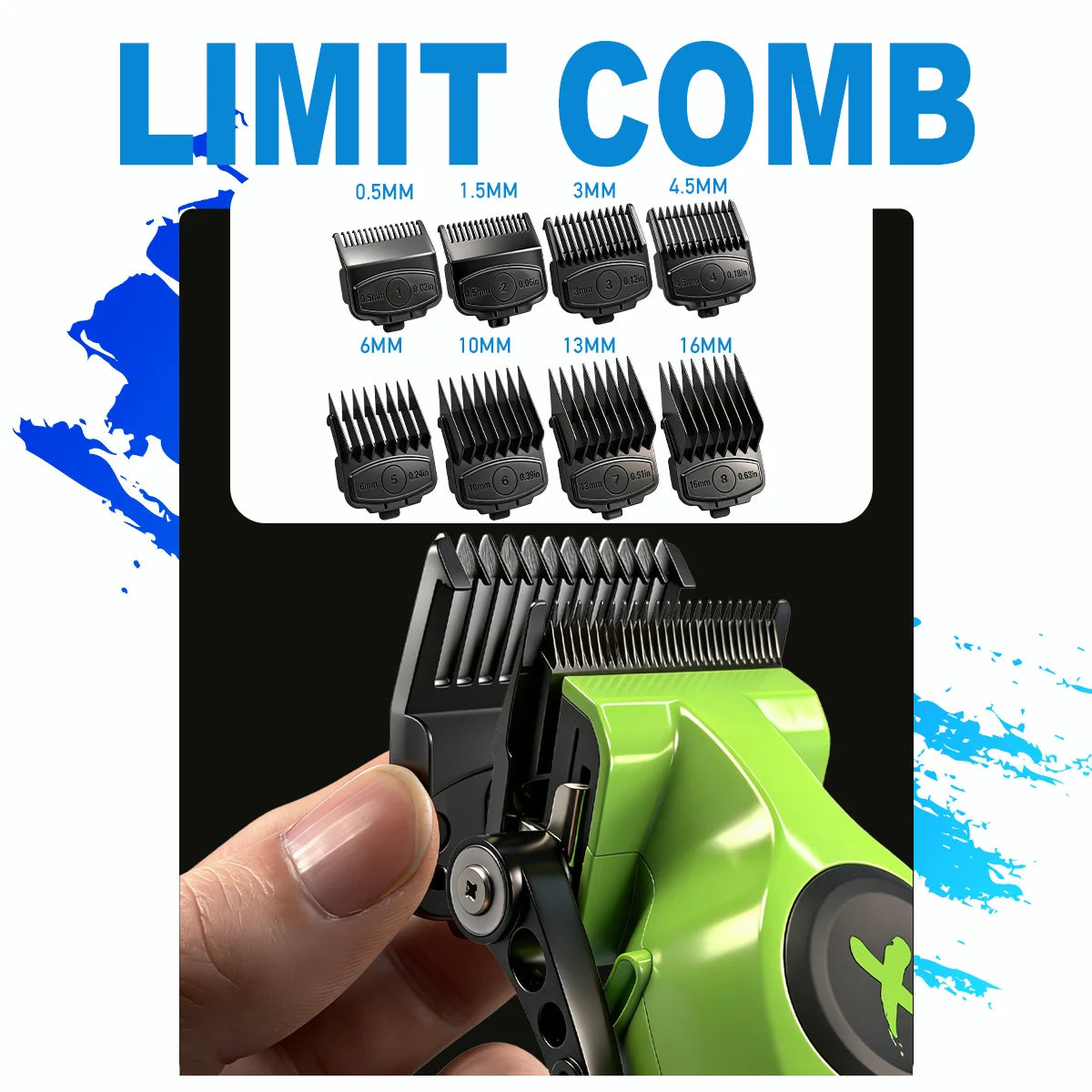 New White Professional FA1C-T-609 Barber Hair Clipper Set