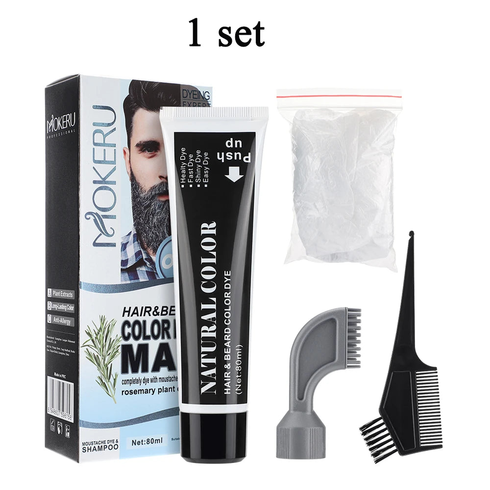 3 Minutes Black Beard Dye Cream With Comb 80ml Rosemary