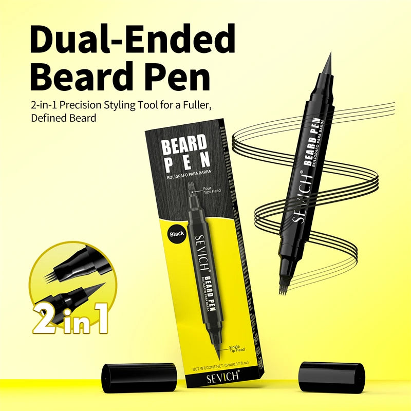 2 in 1 Beard Filling Pen for Men Waterproof Beard Dyeing Pen