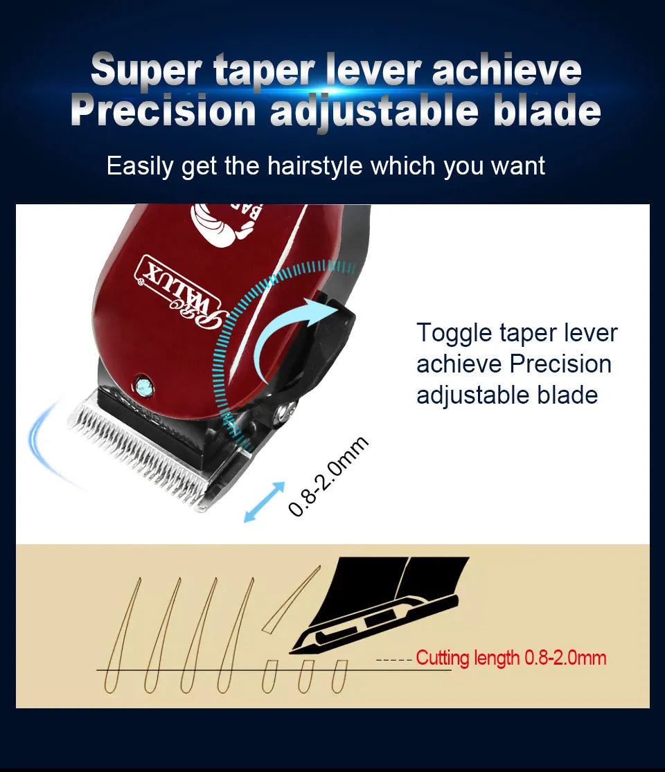 WALUX Professional AC220-240V Hair Clipper 10W Powerful Trimmer