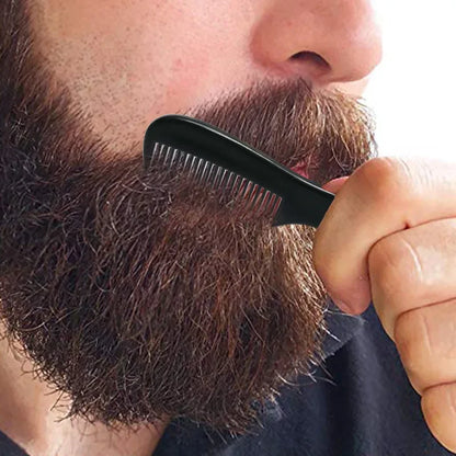 Barber Beard Comb with Clip Anti Static Plastic Mustache Comb