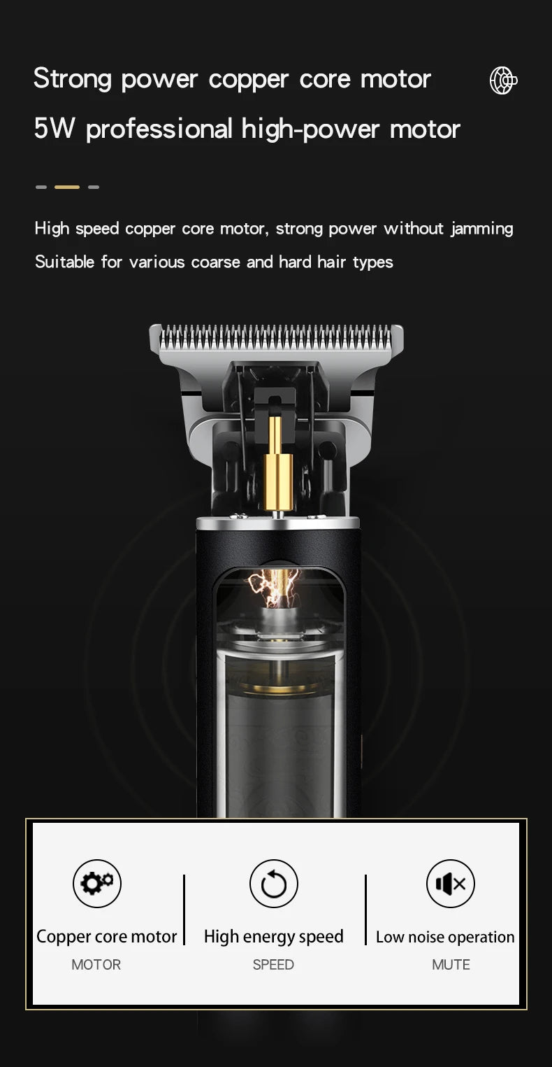 hiena Hair Clipper Barber Professional Cordless Trimmer HYN-212