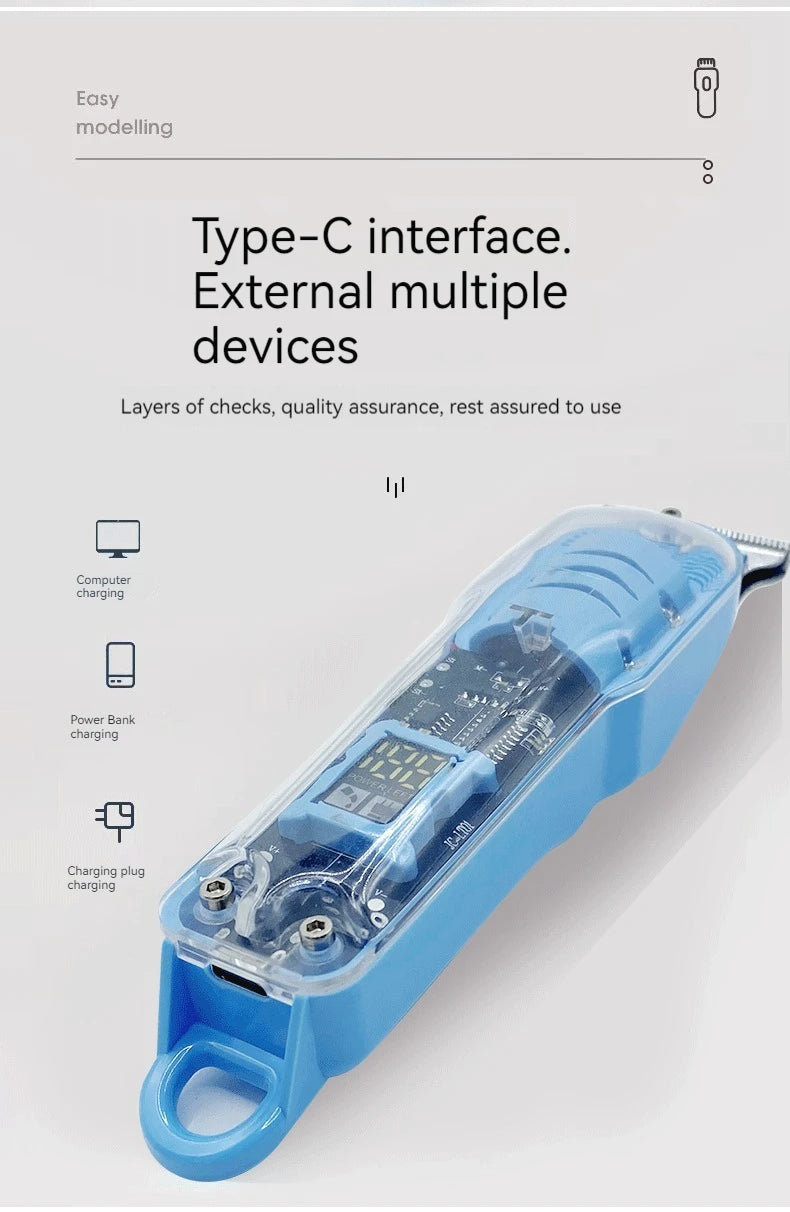 New Transparent Hair Clipper Power Display Hair Clipper