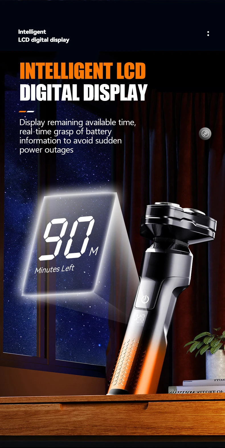 KEMEI Electric Shaver Rotary Beard Trimmer Hair Cutting Shaving