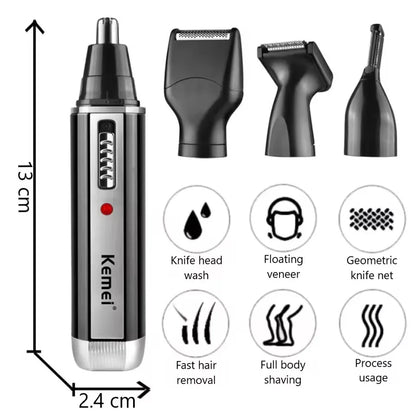 Kemei 4in1 rechargeable nose hair trimmer hair removal