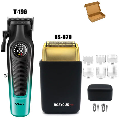 VGR Professional  Men's Clippers Kit Barber Cordless Electric Hair Cutting