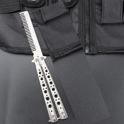 Foldable Comb Stainless Steel Practice Training Butterfly Comb