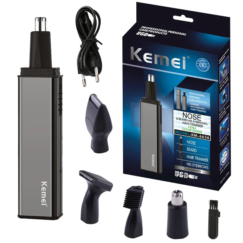 Kemei 4 in1 rechargeable nose trimmer beard trimer for men