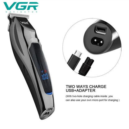 VGR Hair Trimmer Professional Hair Clipper LED Display
