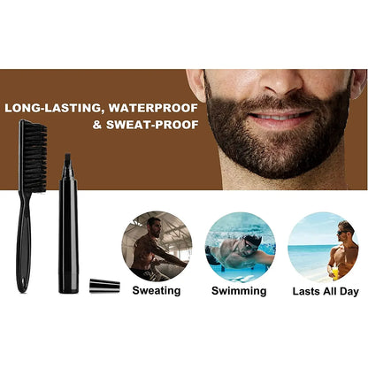 Waterproof Beard Pen Men Whisker Pencil Filler Pencil Brush