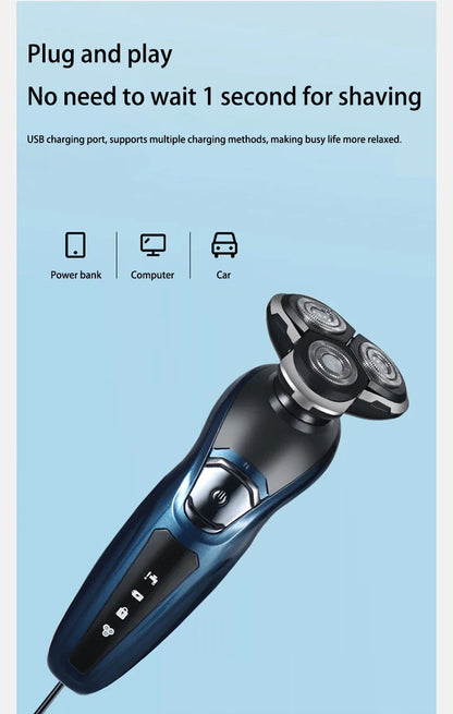 Electric Shaver 3-in-1 Washable Rechargeable Electric Razor