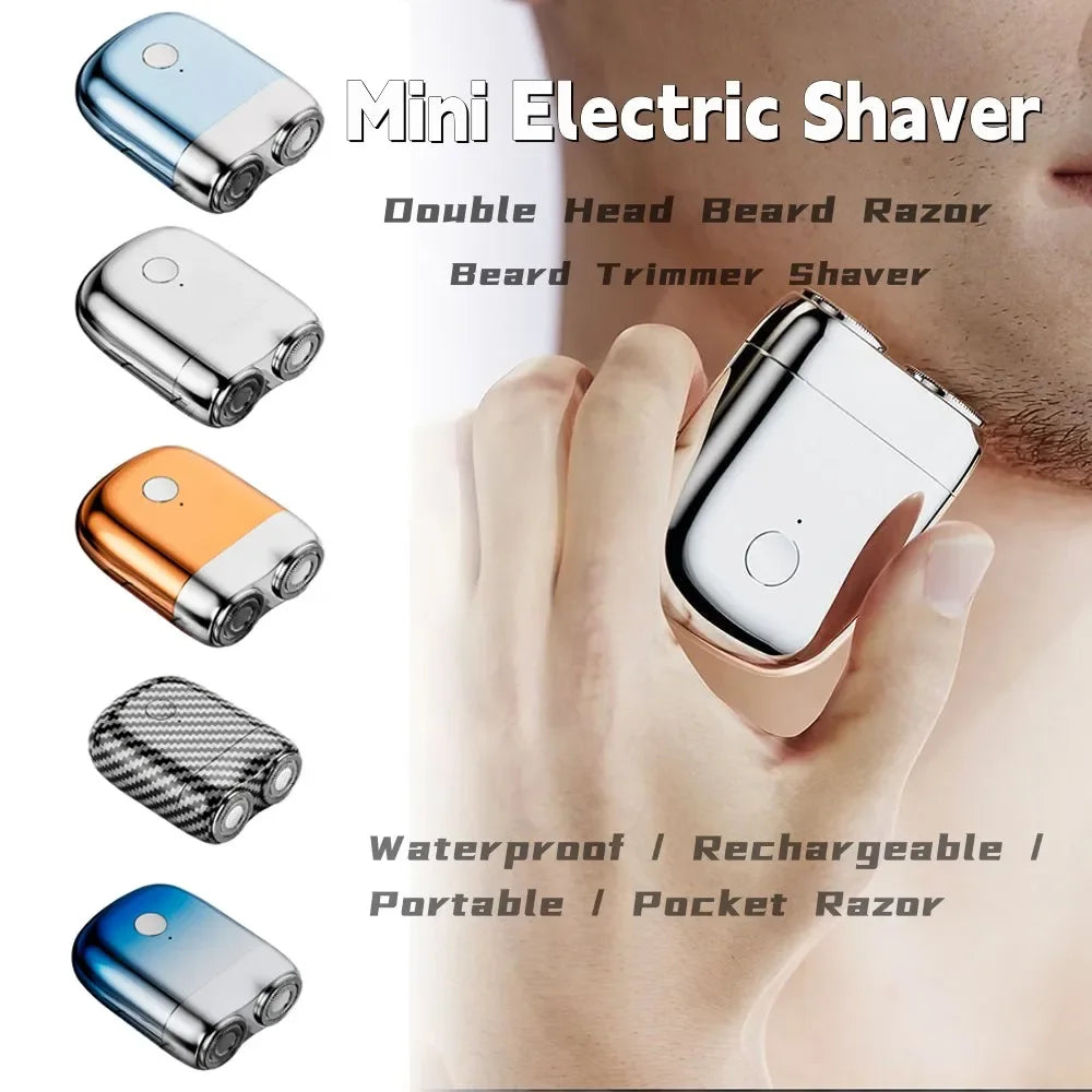 Mini Electric Shaver Double Head Men's Razor Portable Beard Trimmer