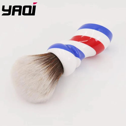 24MM New Barber Pole Style Brown Synthetic Knot Shaving Brush