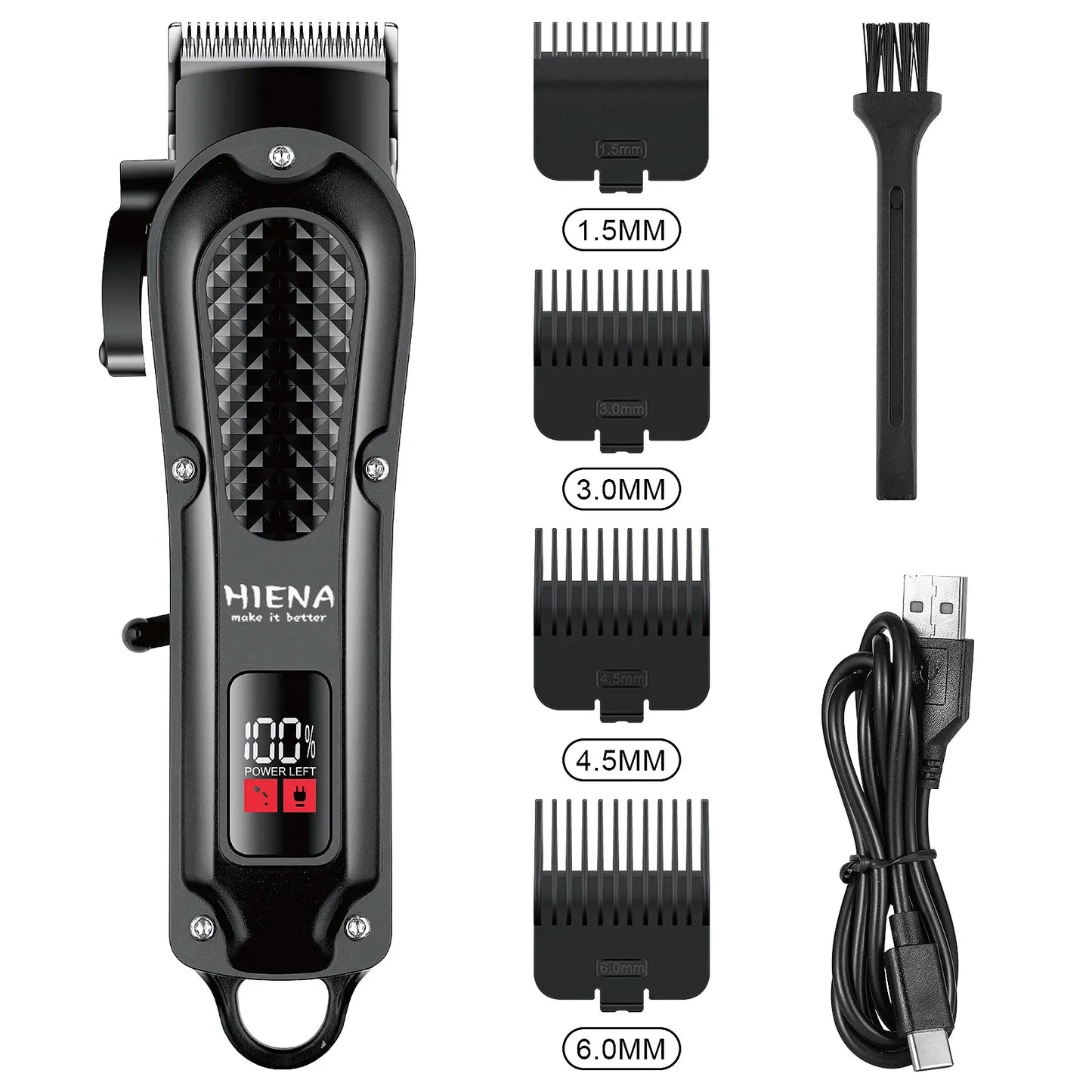 Hiena HYN-212 Electric Hair Clipper UBS Rechargeable Cordless Trimmer