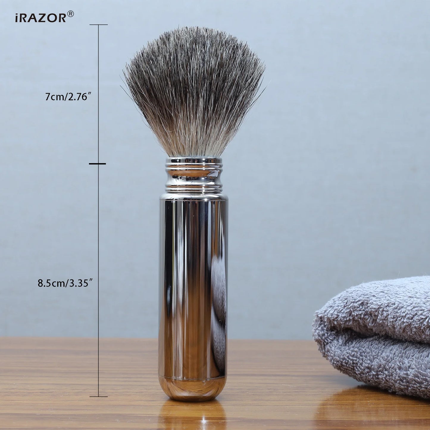 Men's Badger Hair Shaving Brush with Aluminum Tube Holder