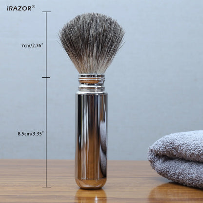 Men's Badger Hair Shaving Brush with Aluminum Tube Holder