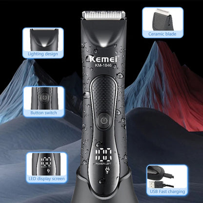 Kemei IPX7 Waterproof Hair Trimmer Shaver KM-1846