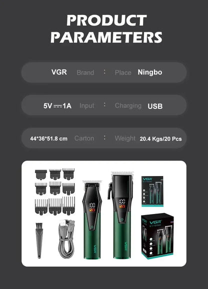 VGR Hair Trimmer Electric Barber Clippers Cordless V-677
