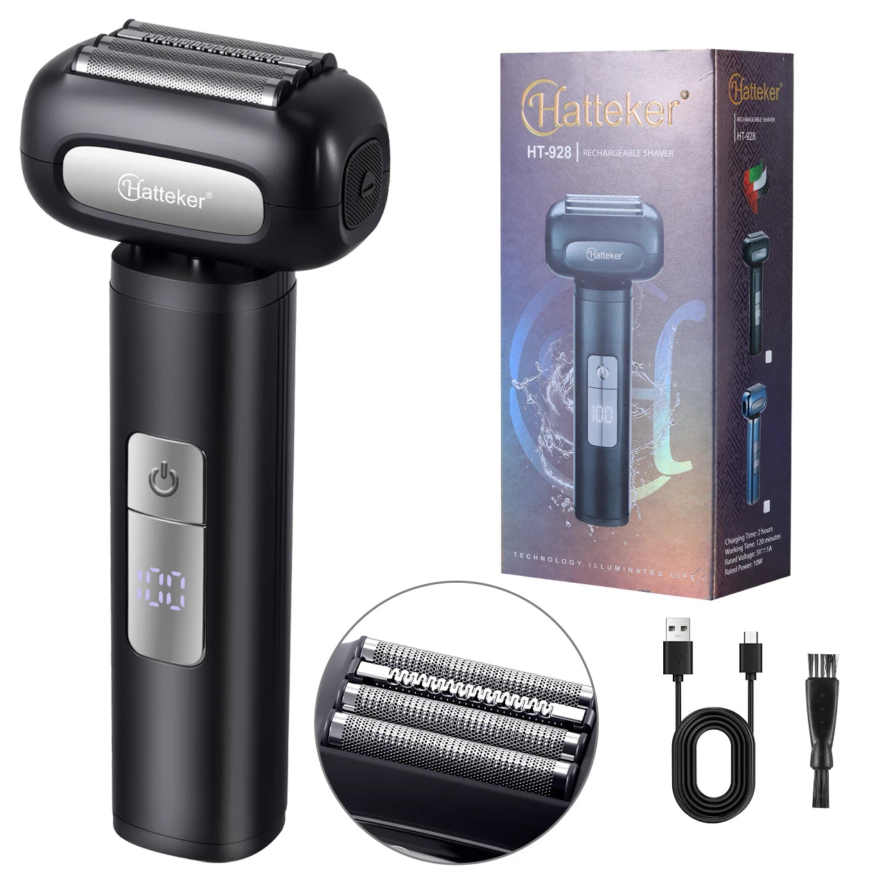 5-D Reciprocating Shaver for Men with LCD Digital Display