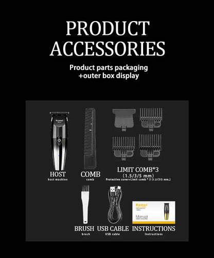 KM-512 Hair Clipper Electric Thruster USB Charging High Speed