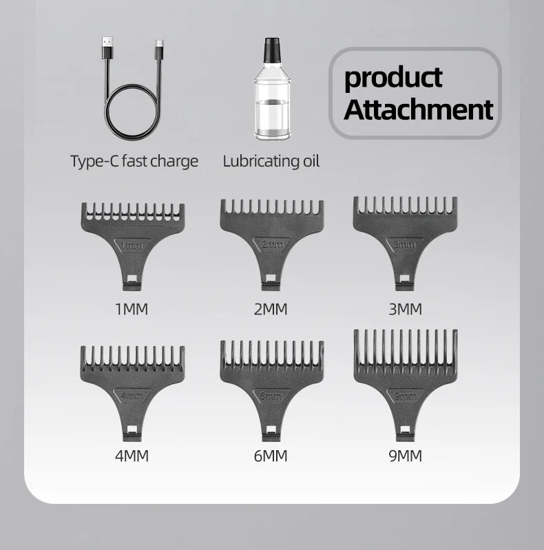 Rechargeable Hair Clipper with LCD Display Professional Hair Cut