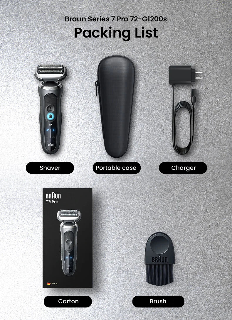Braun 7 Series Pro Shaver 72-G1200s AUTO Mode Intelligent Shaving