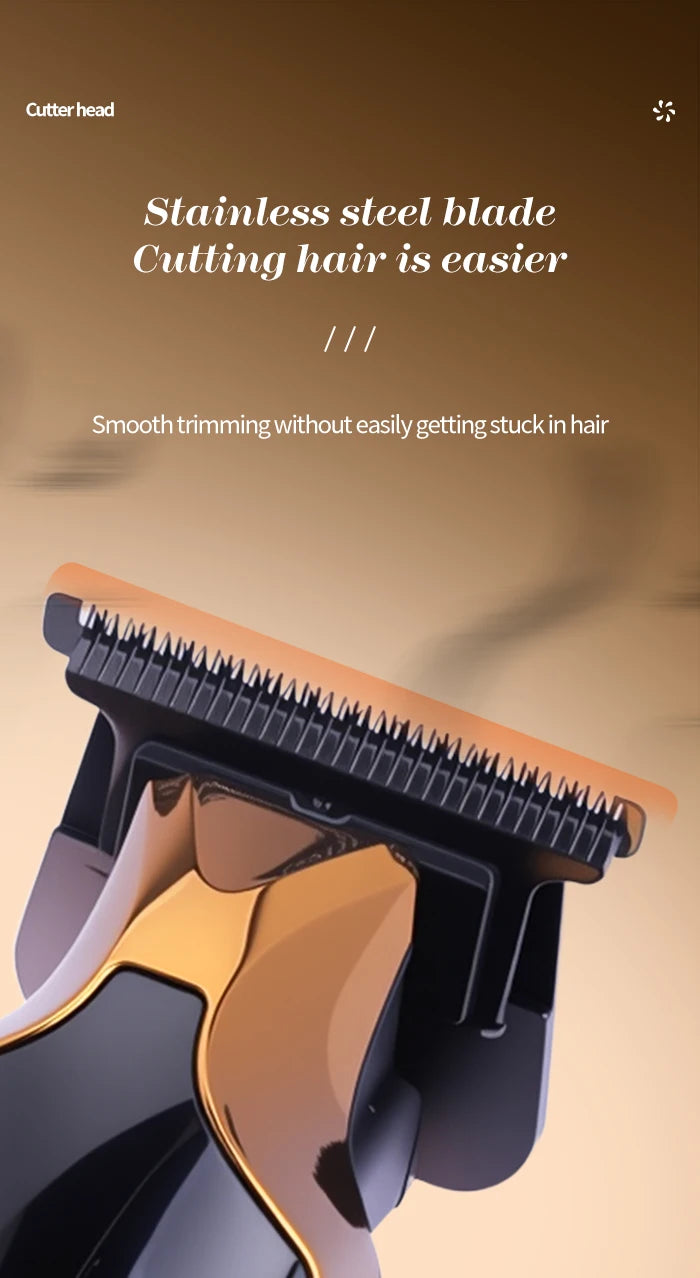 Kemei gradient color digital display hair clippers men's hair trimmer