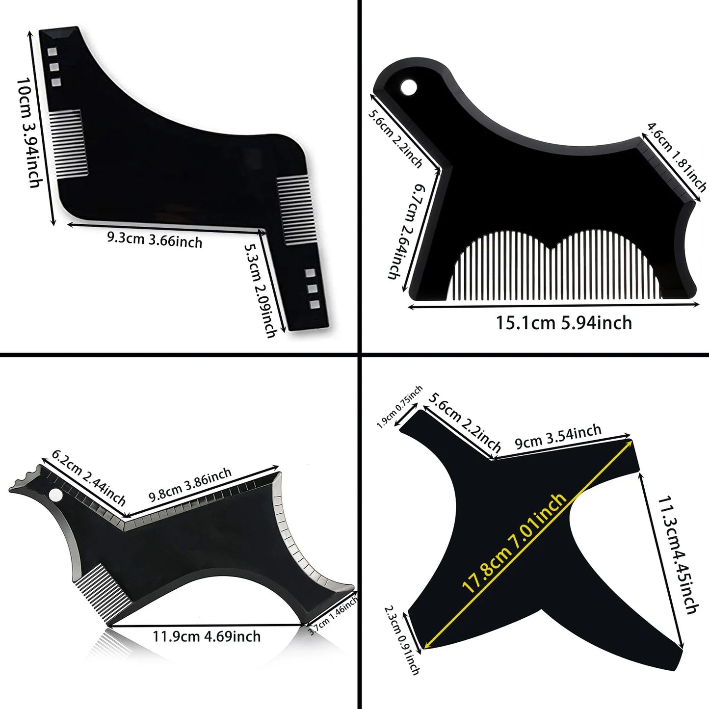 Man Beard Shaping Template Set Salon Beard Stencil Shaper