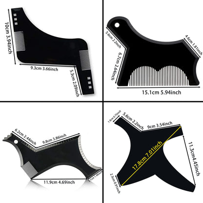 Man Beard Shaping Template Set Salon Beard Stencil Shaper