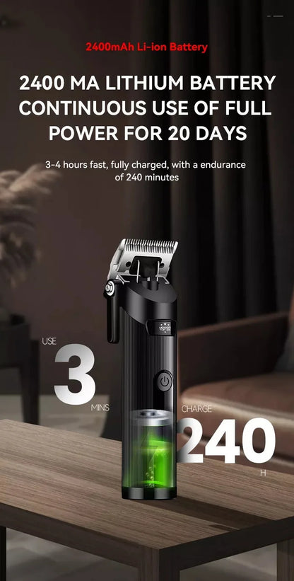 Kemei hair clipper long battery life silent TOP-65 carbon steel