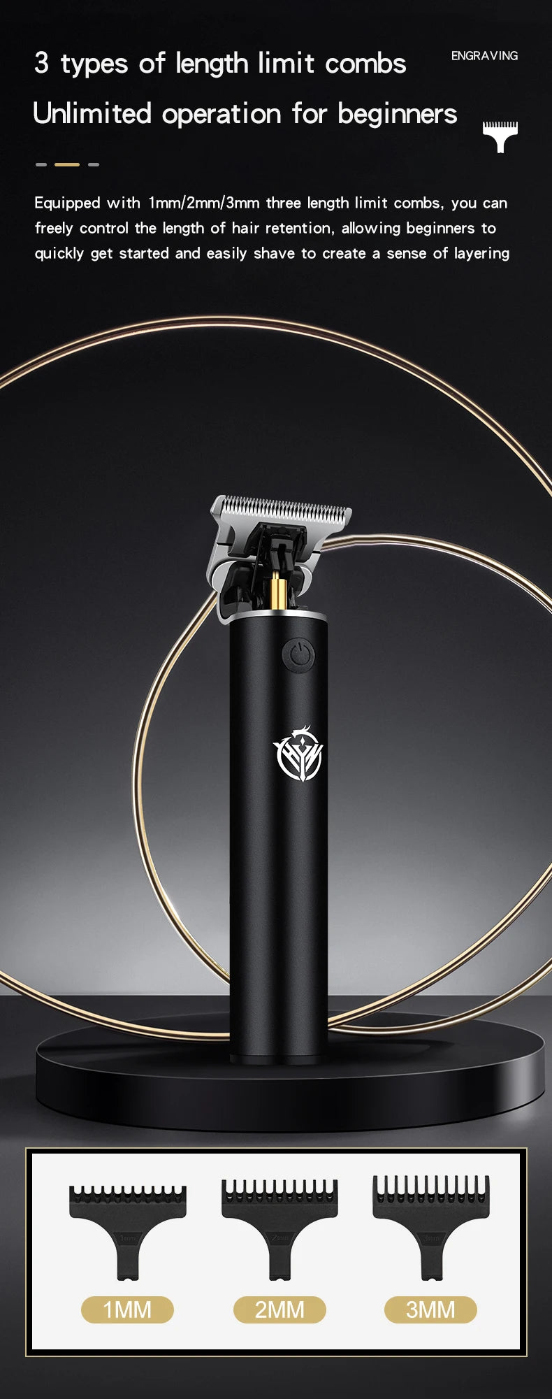 hiena Hair Clipper Barber Professional Cordless Trimmer HYN-212