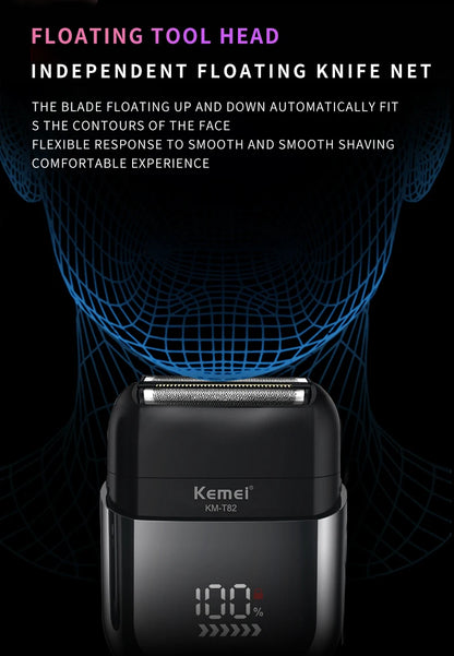 KEMEI km-t82 Usb Reciprocating Electric Shaver Washable Digital Display