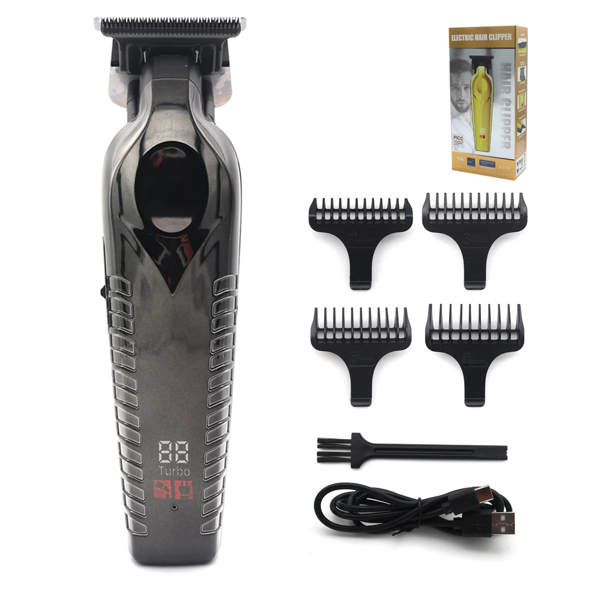 Hair Trimmer for Men Zero Gapped DLC T Blade Oil Head LED Display