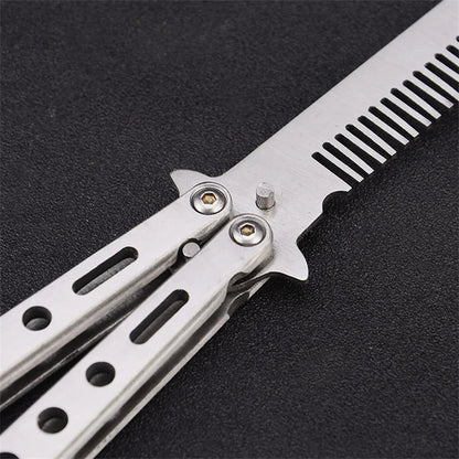 Foldable Comb Stainless Steel Practice Training Butterfly  Comb