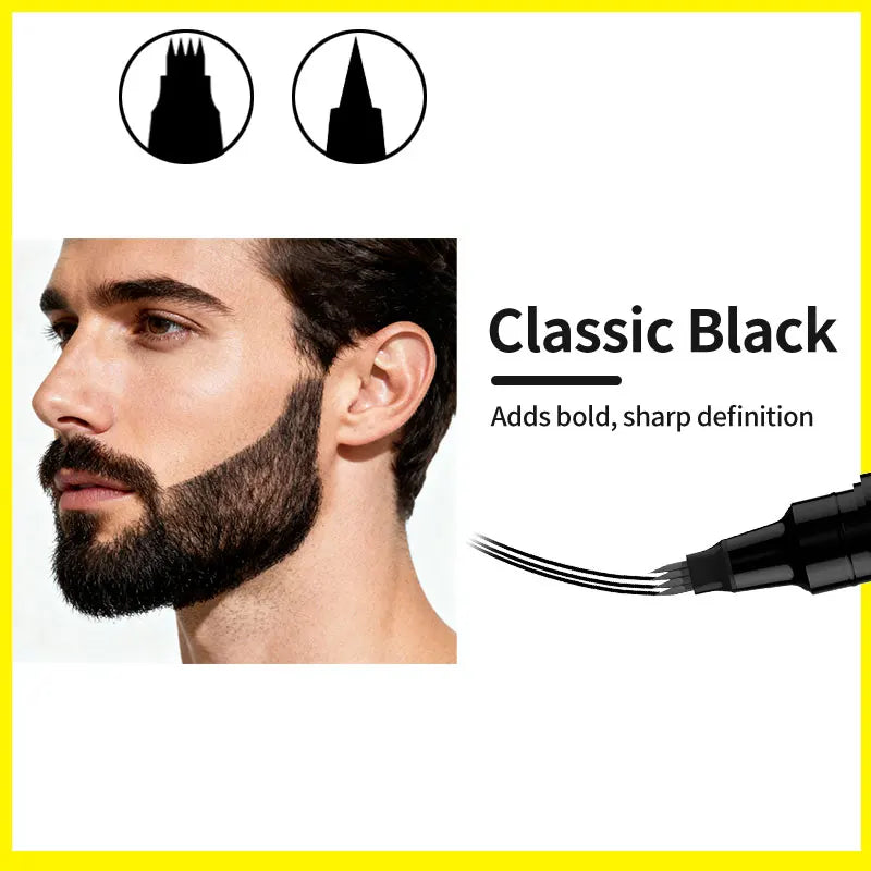 2 in 1 Beard Filling Pen for Men Waterproof Beard Dyeing Pen