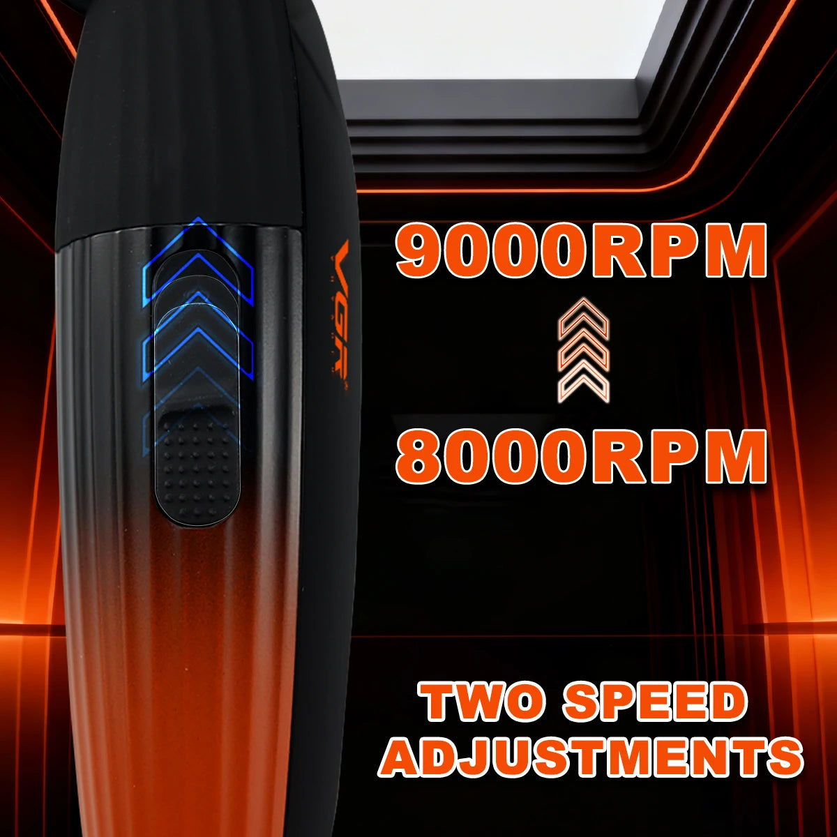 VGR V-889T Professional Hair Trimmer 9000 RPM Gradient Color