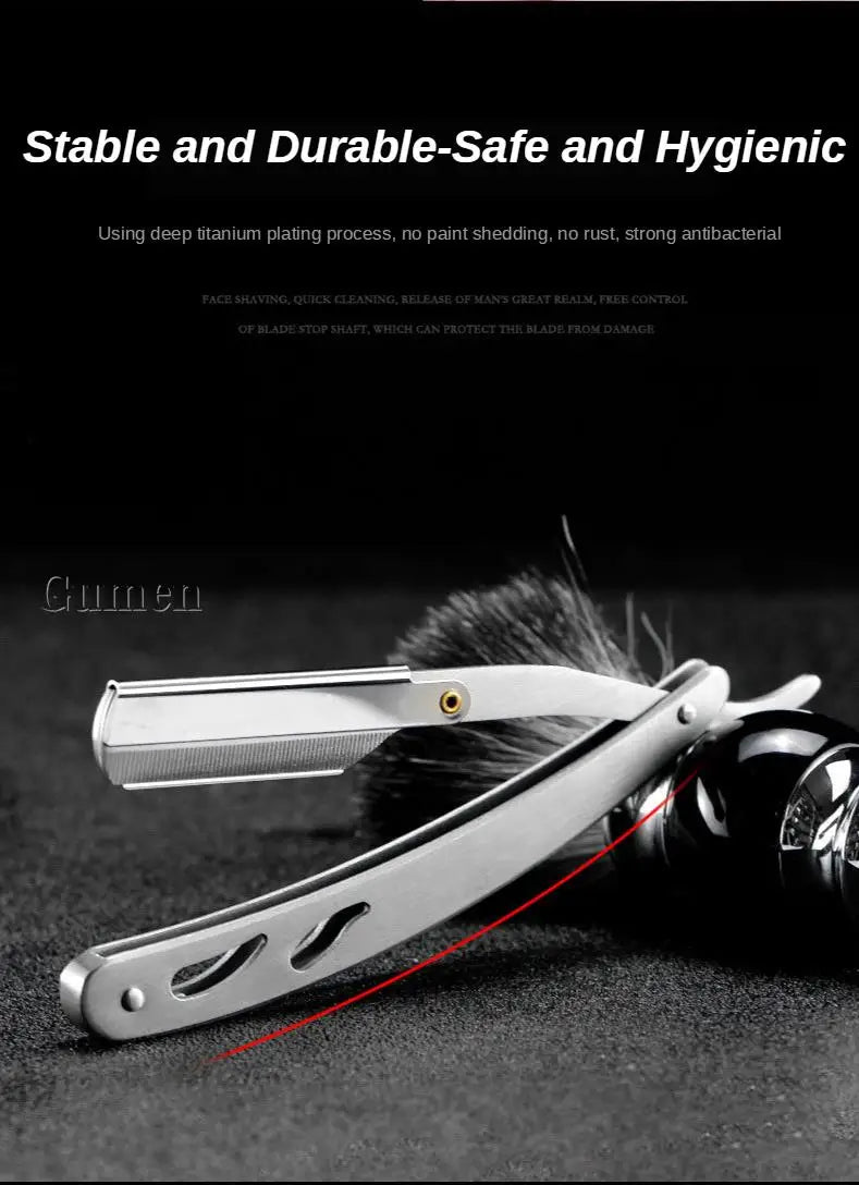 Men Straight Barber Edge Razors Pro Stainless Steel Folding Shaving G1220