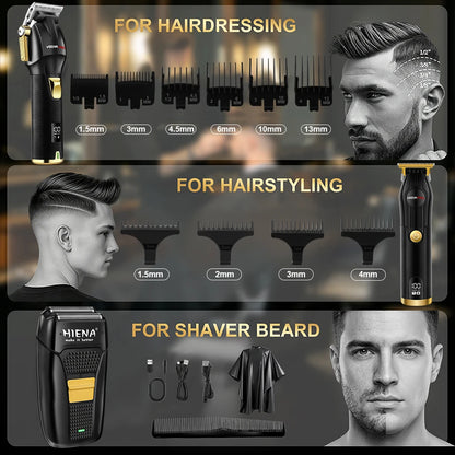 HIENA Professional 3-in-1 Multifunctional Hair Clipper Set