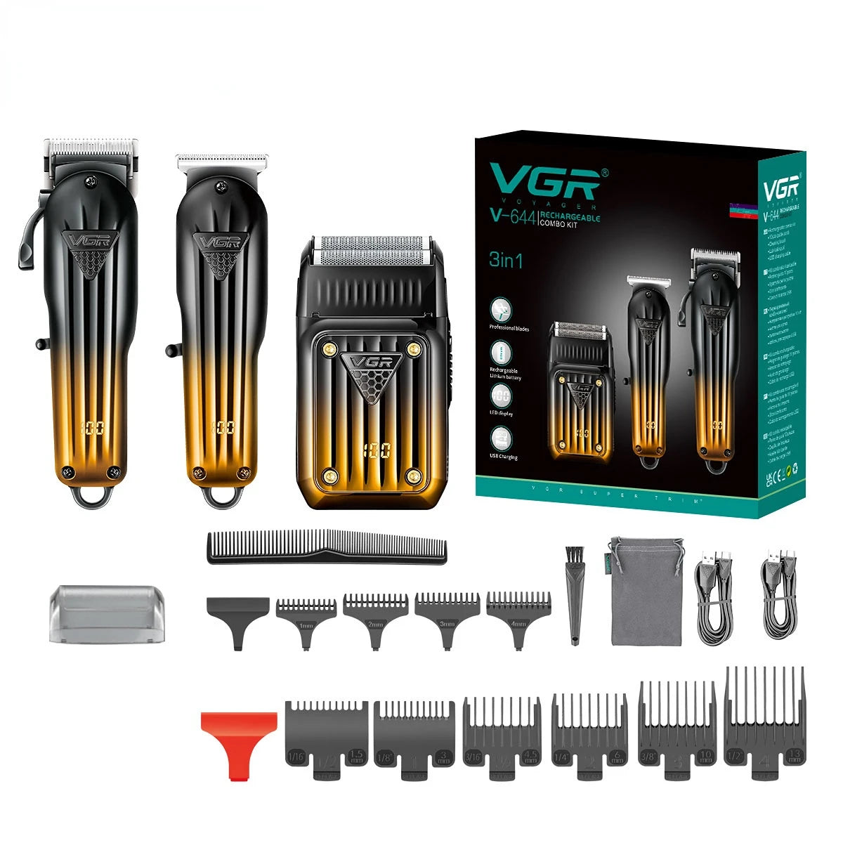 VGR Trimmer Professional Hair Cutting Machine Cordless Hair Clipper V-644
