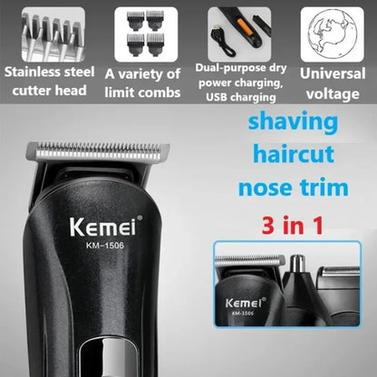 Kemei KM-1506 3 in 1 Electric Shaver Hair cutting trimmer