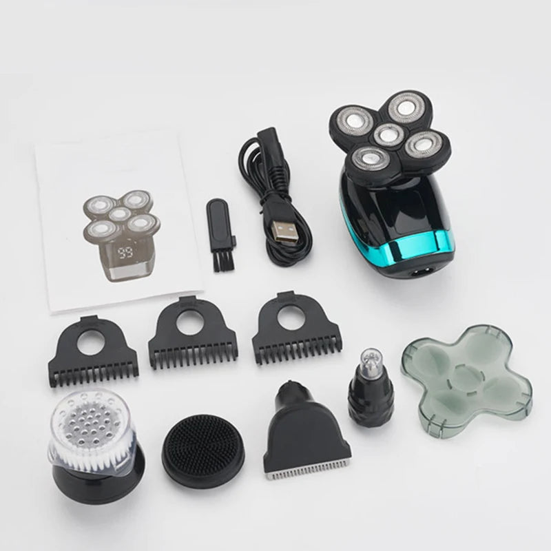5 In 1 Electric Shaver For Men Bald Head Hair Clipper Nose Trimmer
