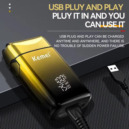 Kemei KM-TX10 USB Charging Bald Head Razor Shaving