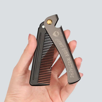 New Foldable comb Folding Pocket Clip Hair Moustache Beard Comb