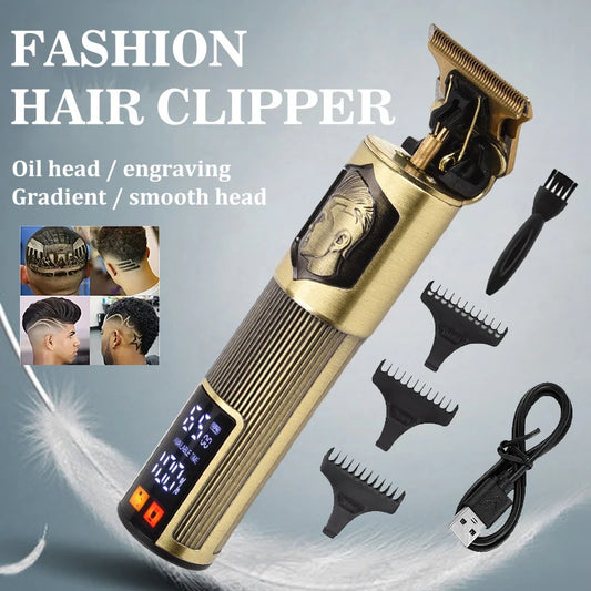 USB Charging Vintage Hair Clipper Electric Hair Trimmer Portable Shaver