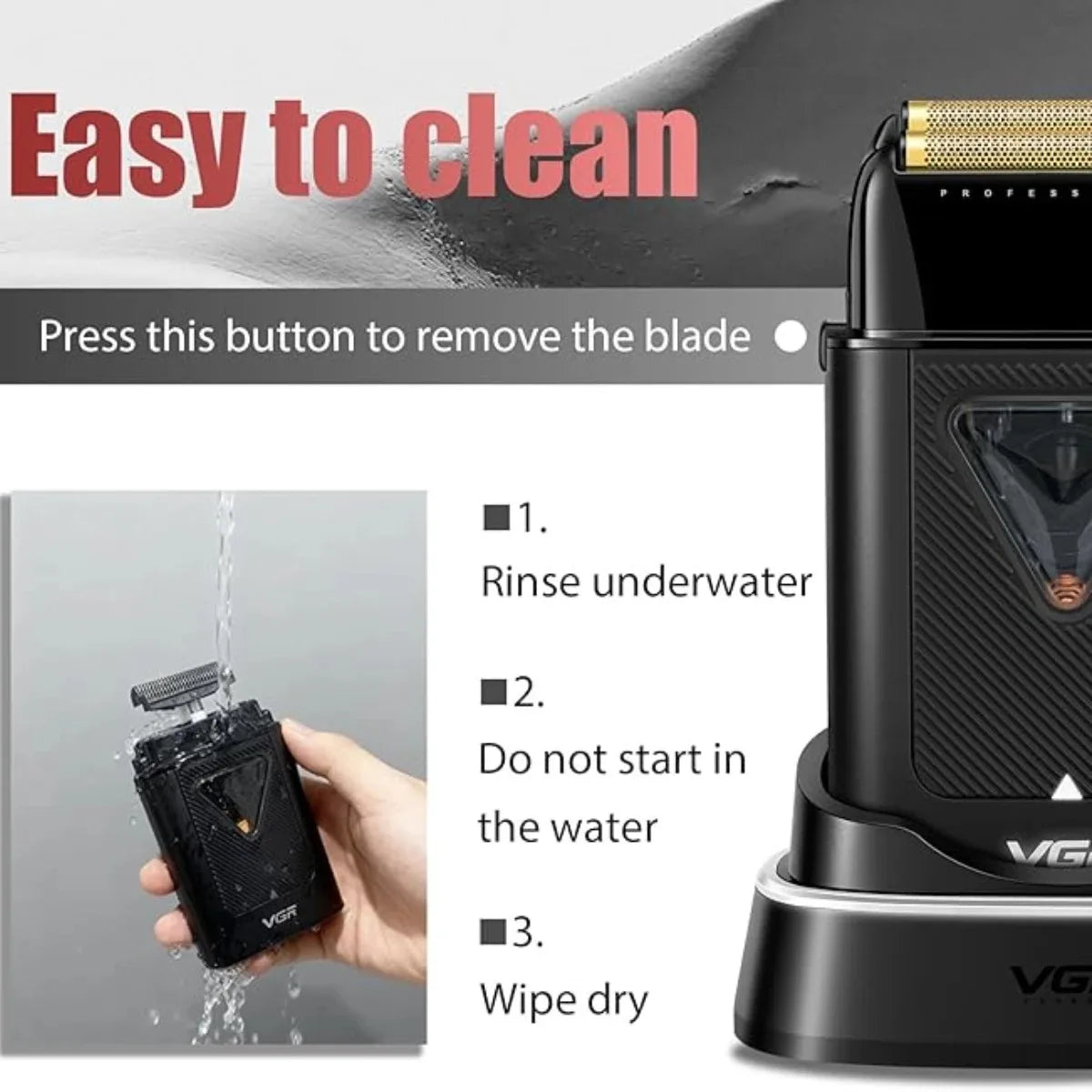 VGR Beard Trimmer Professional Shaver 9000 RPM Razor V-334