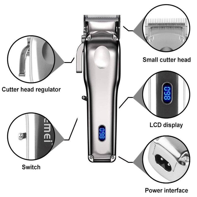 Original Kemei Professional Rechargeable Cordless Electric Beard Hair Clipper