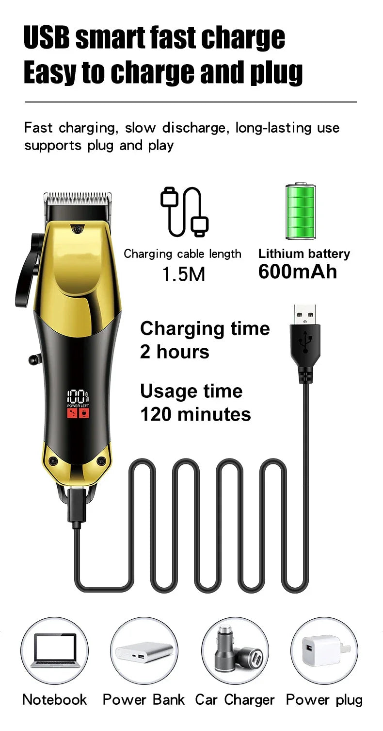 Wireless Hair Trimming for Men Hair Clippers Cordless Electric Shaver