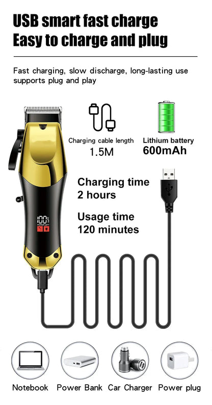 Wireless Hair Trimming for Men Hair Clippers Cordless Electric Shaver